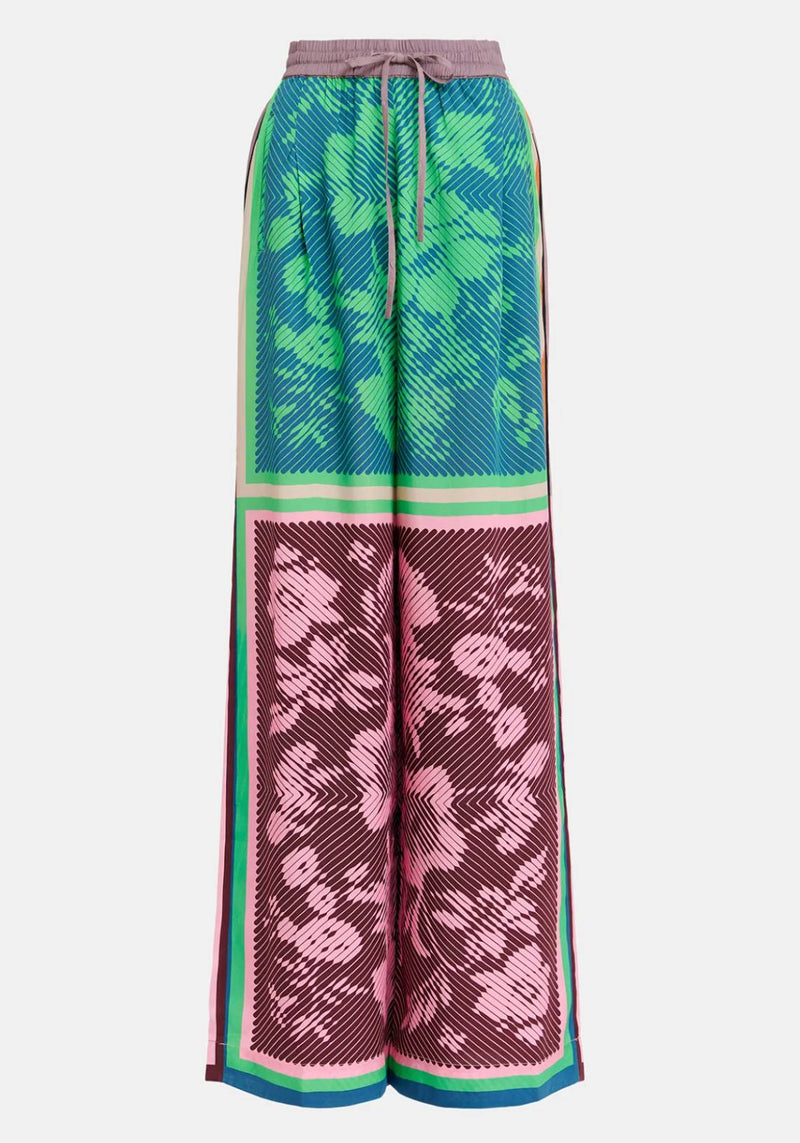 MULTICOLOR PRINTED WIDE-LEG PANTS