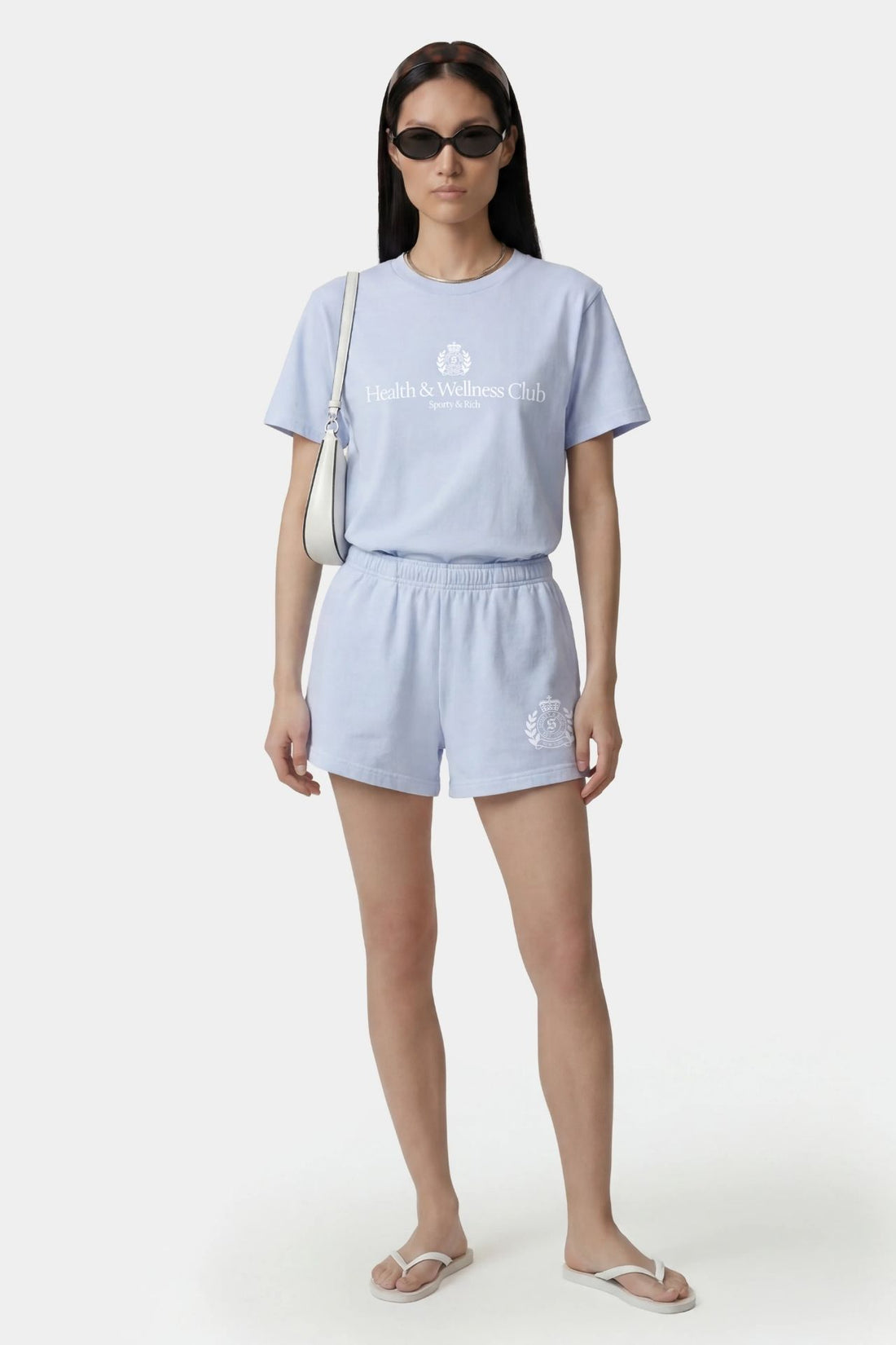 Sporty &amp; Rich NY Crest Disco Short Ciel