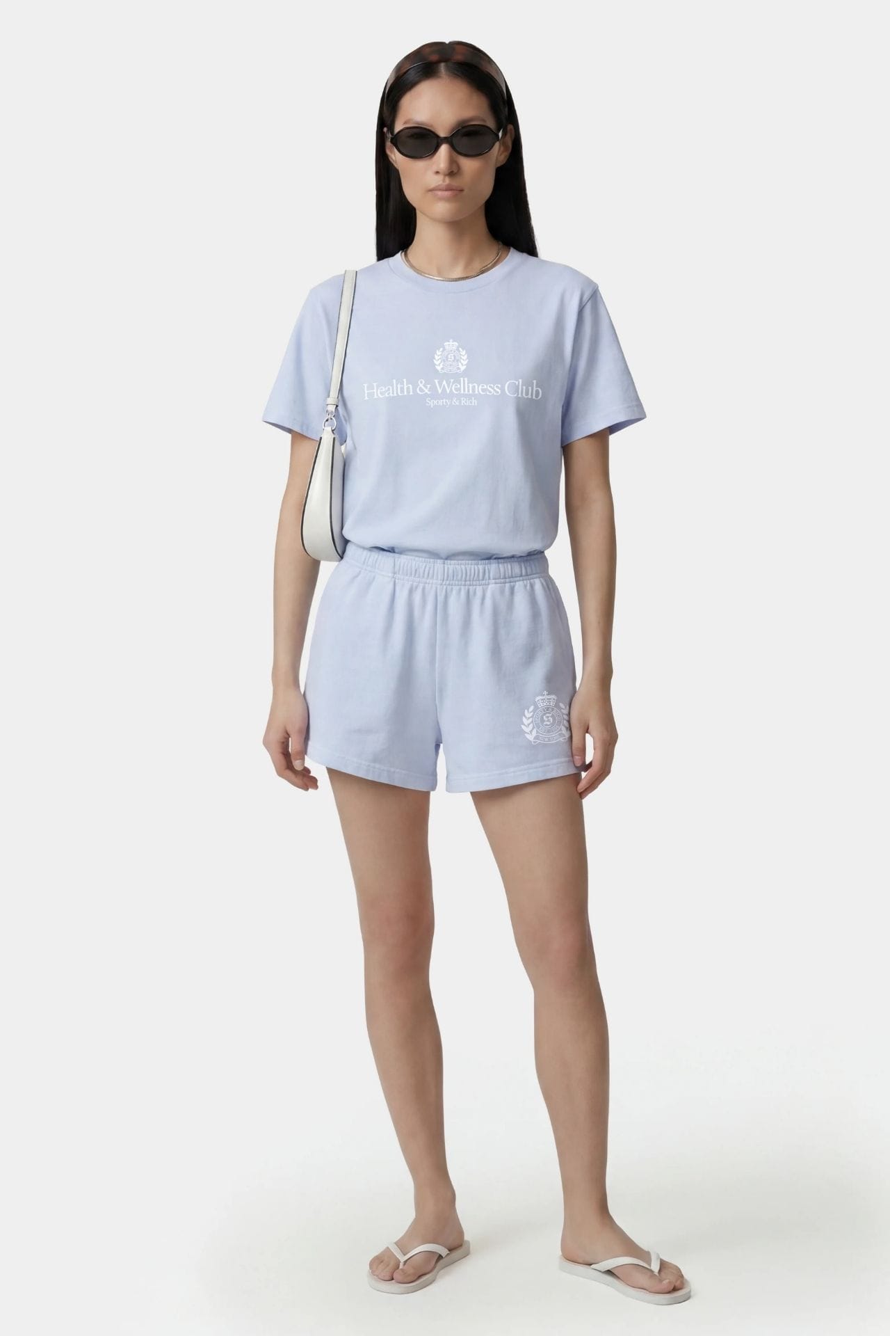 Sporty &amp; Rich NY Crest Disco Short Ciel