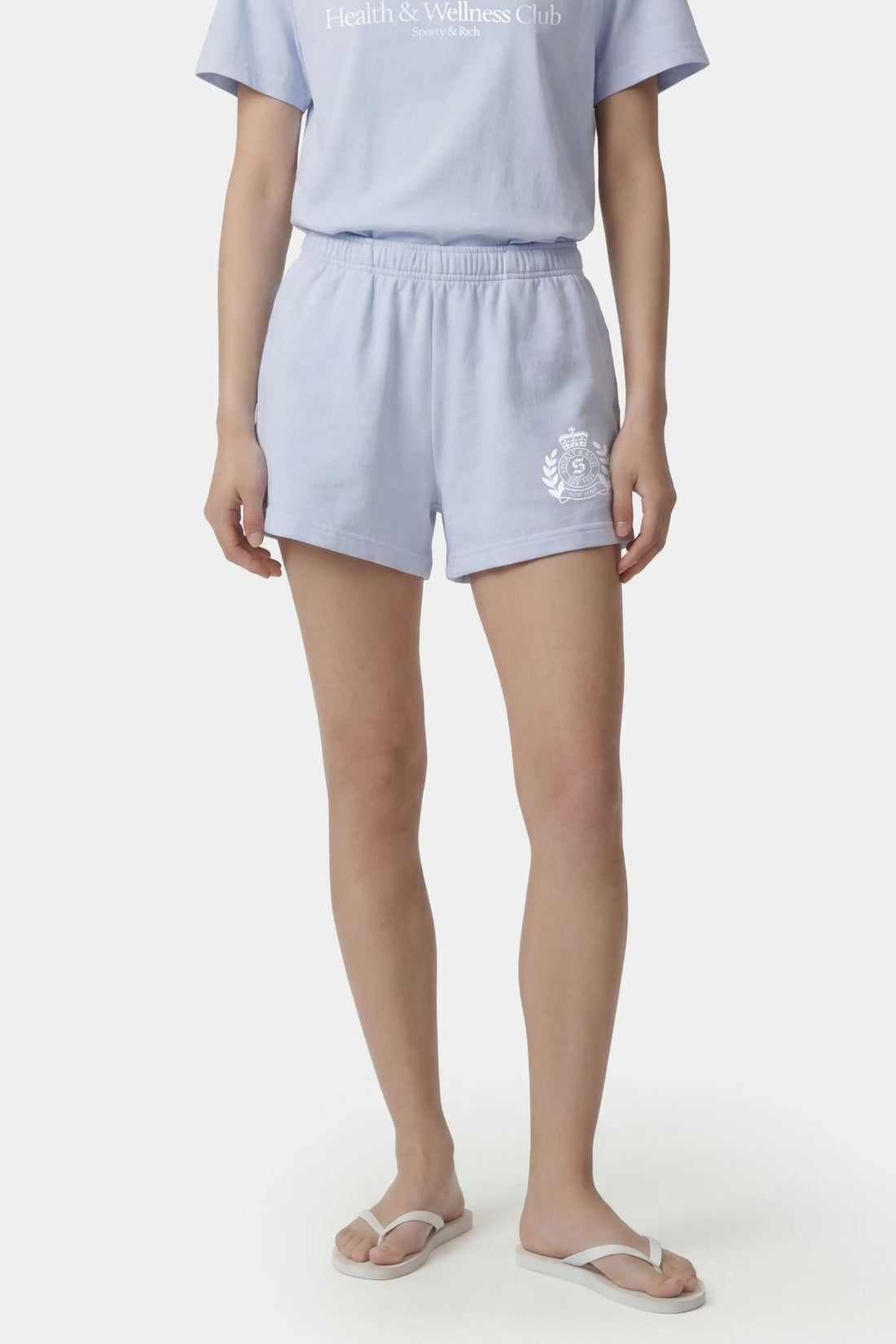 Sporty &amp; Rich NY Crest Disco Short Ciel
