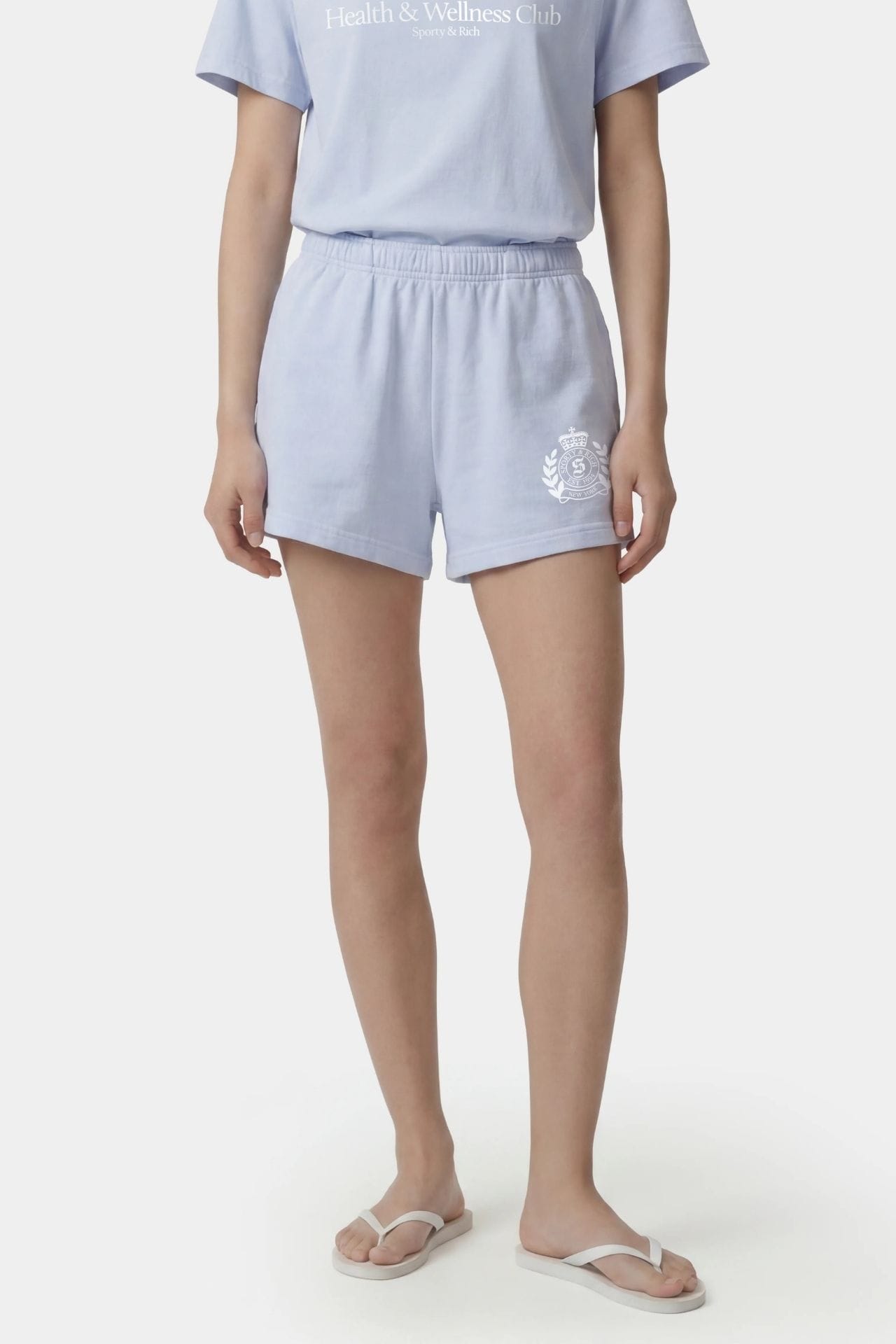 Sporty &amp; Rich NY Crest Disco Short Ciel