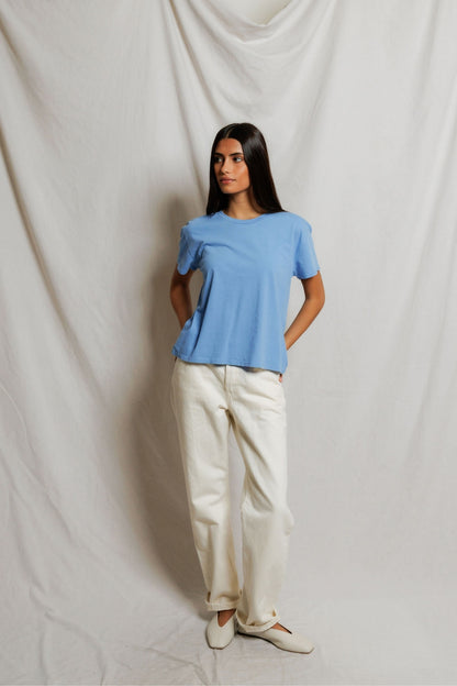 Perfectwhitetee  Harley Boxy Crew Tee Pacific Blue