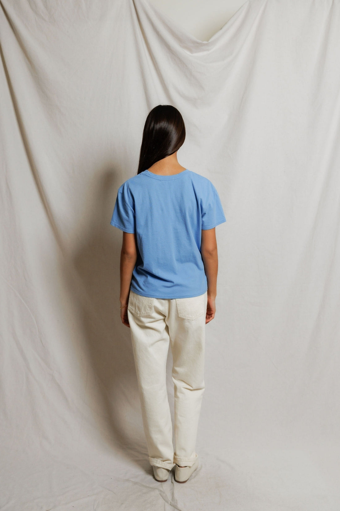 Perfectwhitetee  Harley Boxy Crew Tee Pacific Blue