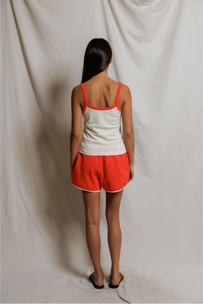 Perfectwhitetee Cherry Cotton Ringer Tank Clementine