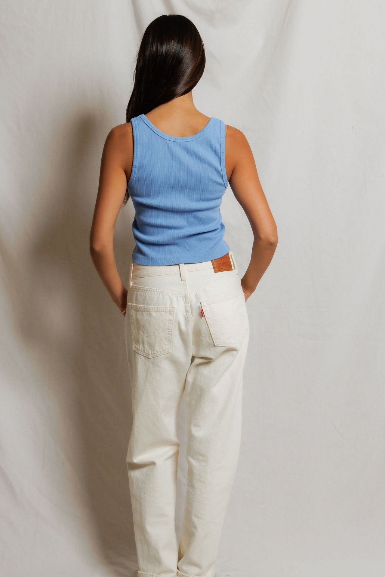 Perfectwhitetee Blondie Tank Pacific Blue