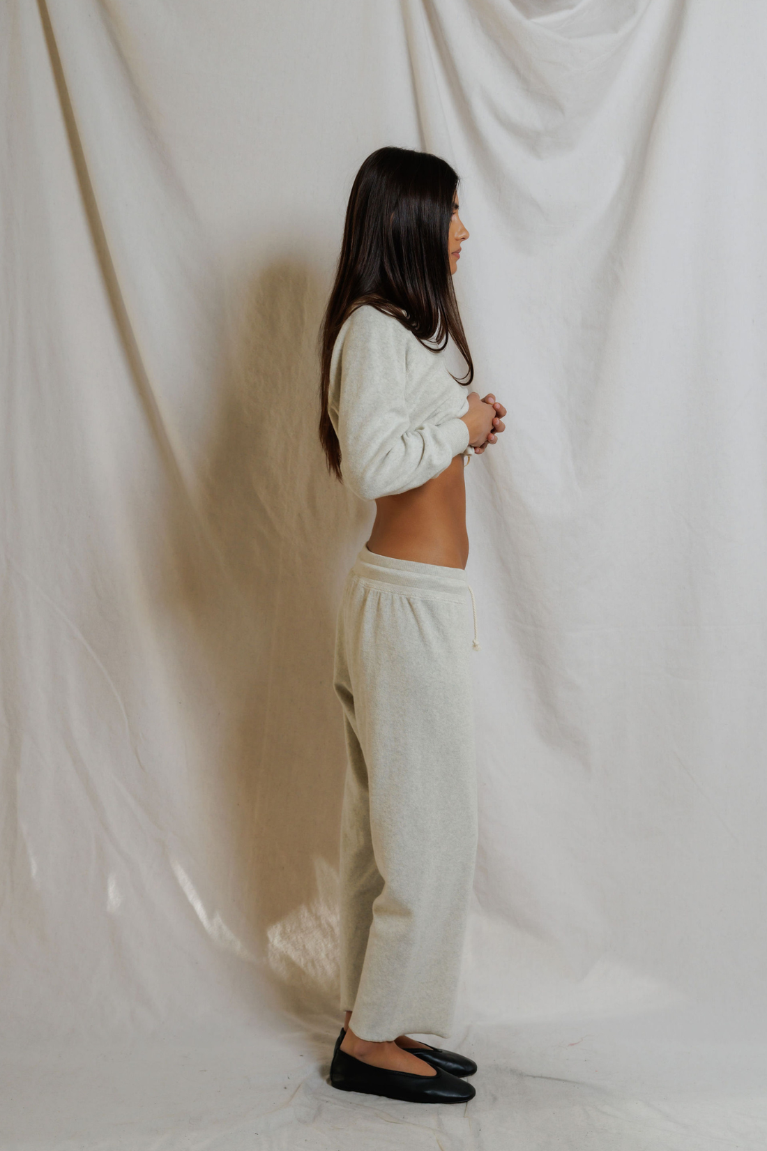 Perfectwhitetee Saylor Loop Terry Sweatshirt Oatmeal