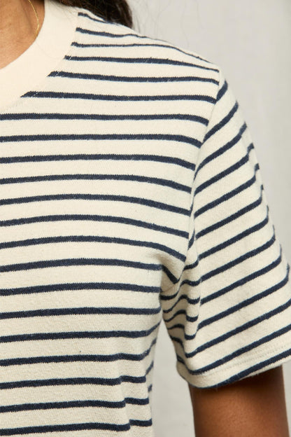 Rhett Brushed Rugby Dress Navy Mini Stripe