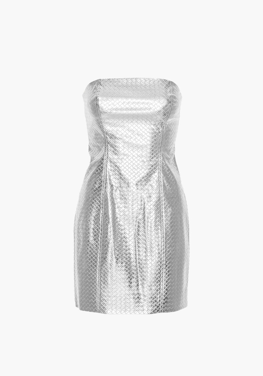 BRAIDED MINI DRESS SILVER