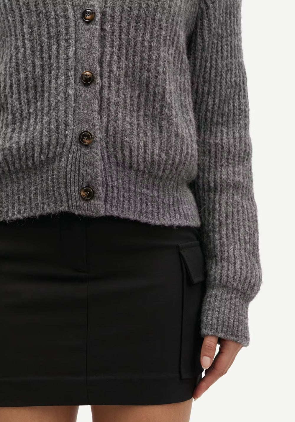 SALAYLA CARDIGAN GREY MELANGE