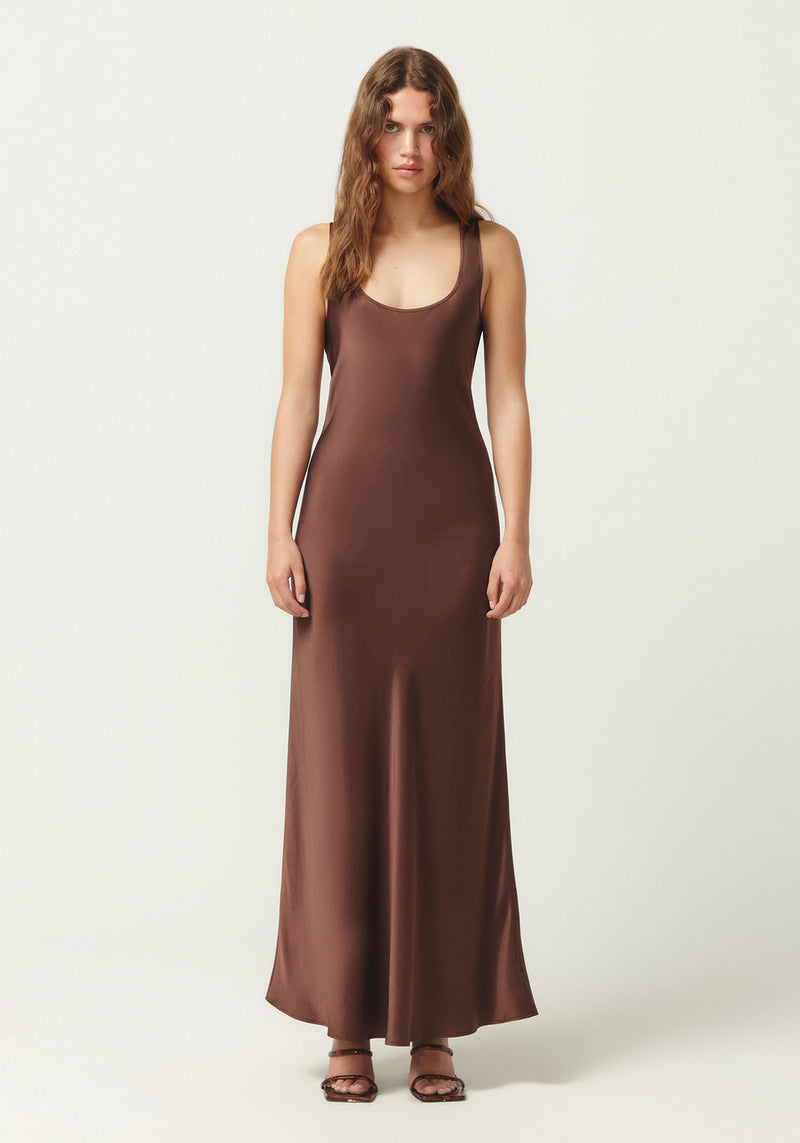 SCOOP NECK MAXI CHOCOLATE