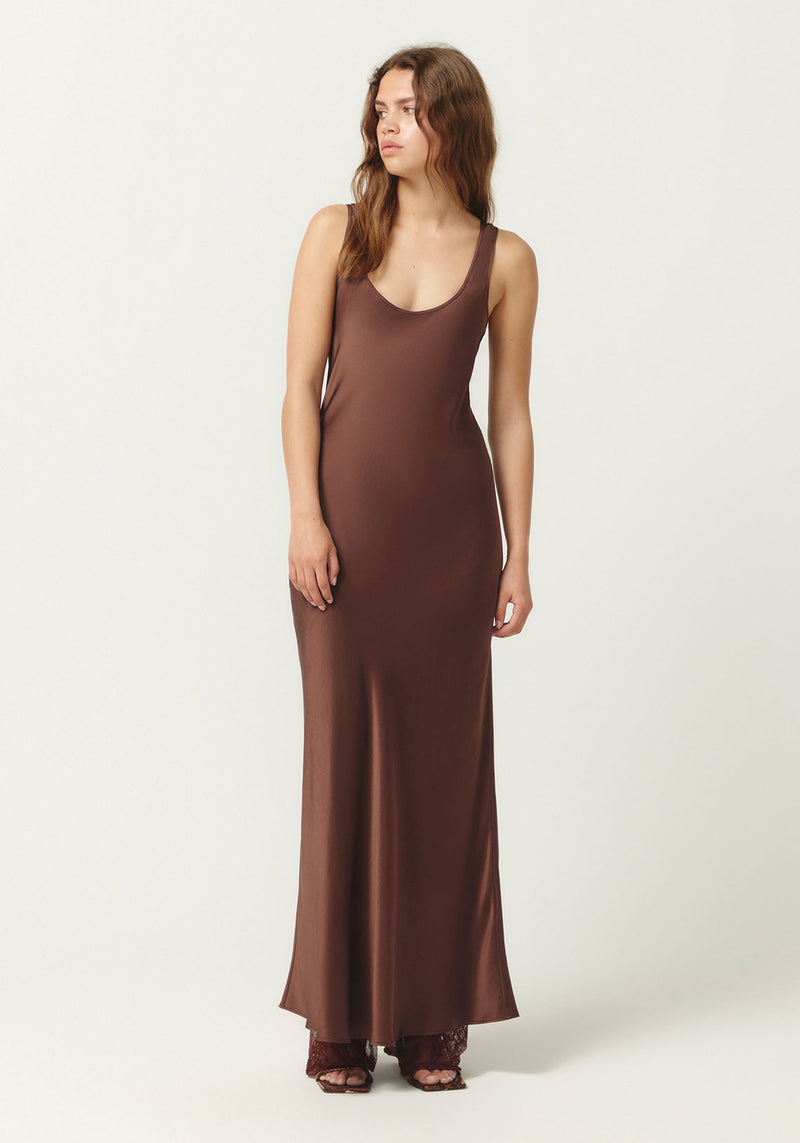 SCOOP NECK MAXI CHOCOLATE