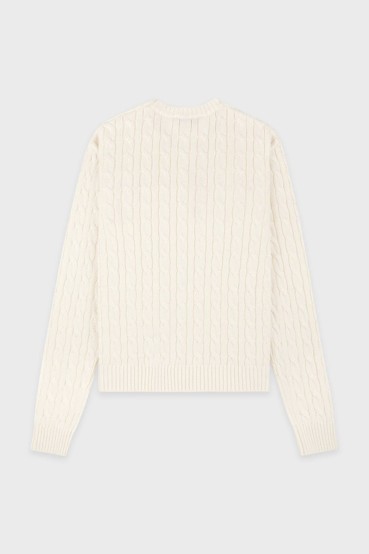 Sporty &amp; Rich SRC Cable Knit Sweater Ecru