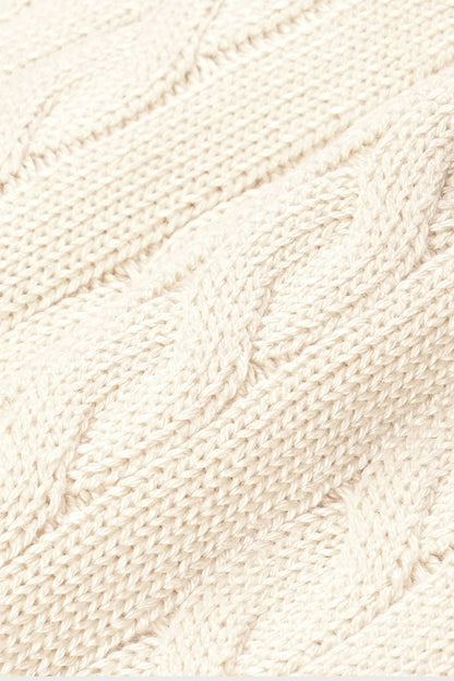 Sporty &amp; Rich SRC Cable Knit Sweater Ecru