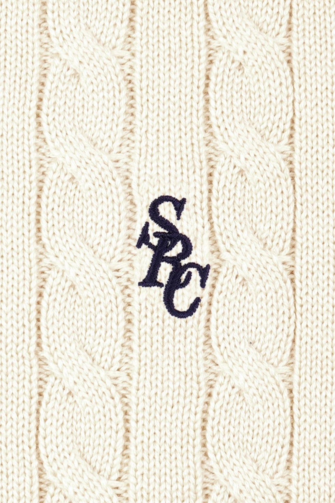 Sporty &amp; Rich SRC Cable Knit Sweater Ecru