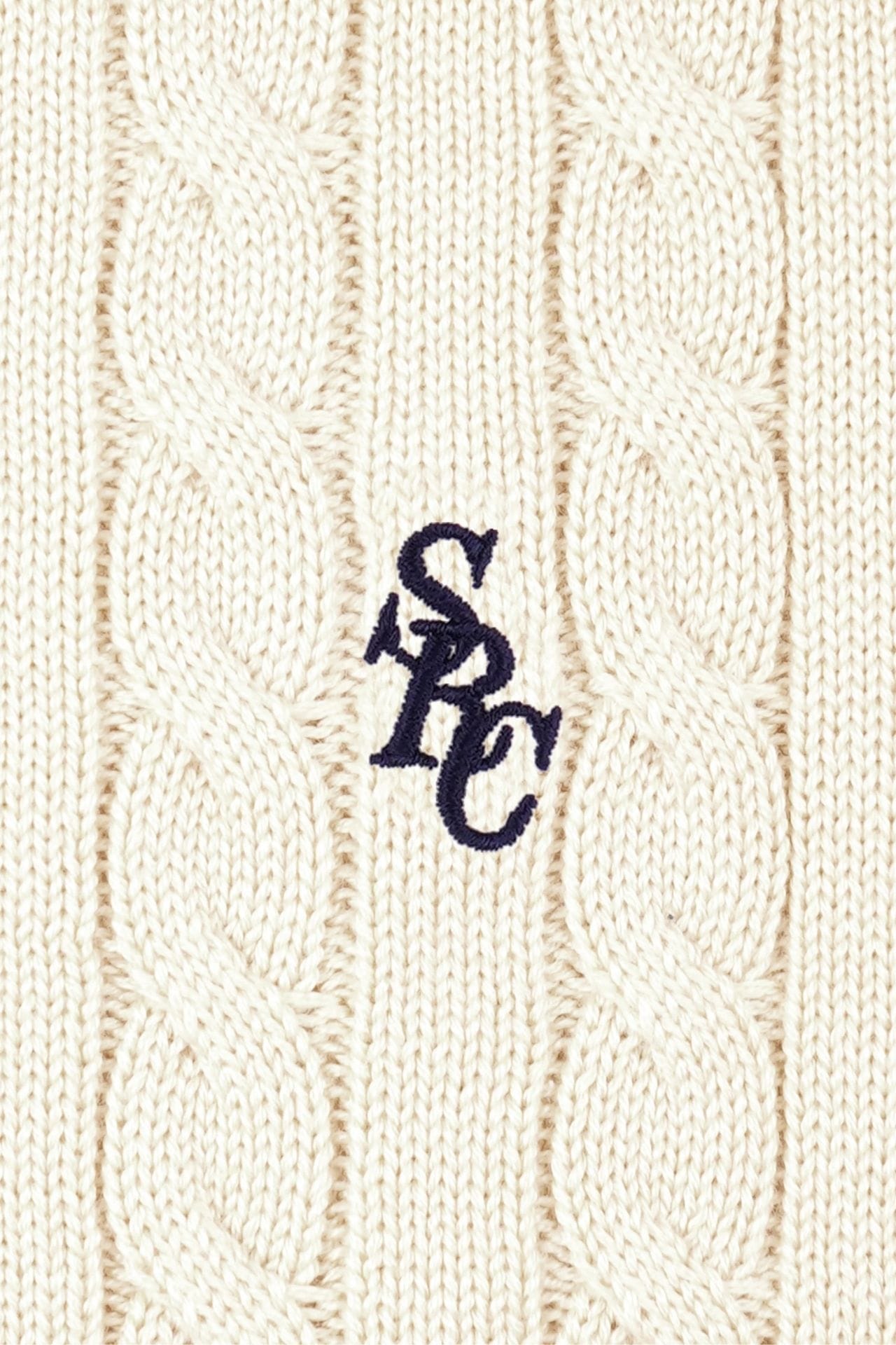 Sporty &amp; Rich SRC Cable Knit Sweater Ecru
