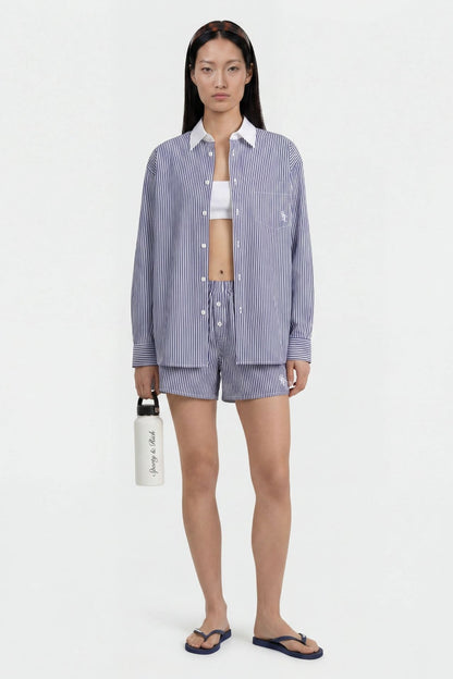 Sporty &amp; Rich SRC Oversized Shirt Navy Stripe