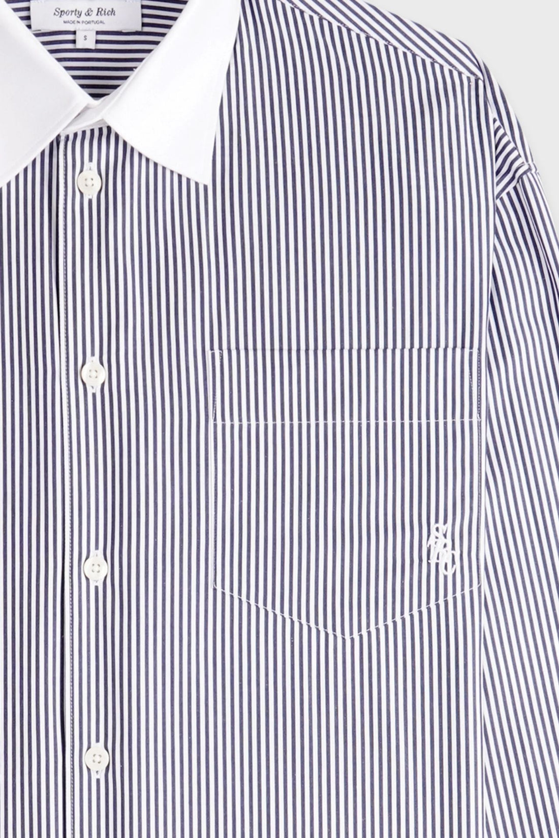 Sporty &amp; Rich SRC Oversized Shirt Navy Stripe