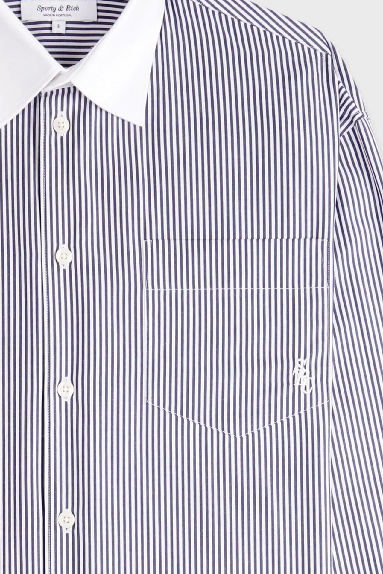 Sporty &amp; Rich SRC Oversized Shirt Navy Stripe