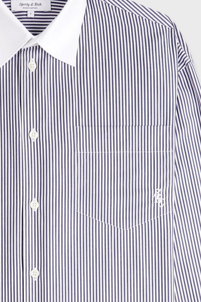 Sporty &amp; Rich SRC Oversized Shirt Navy Stripe