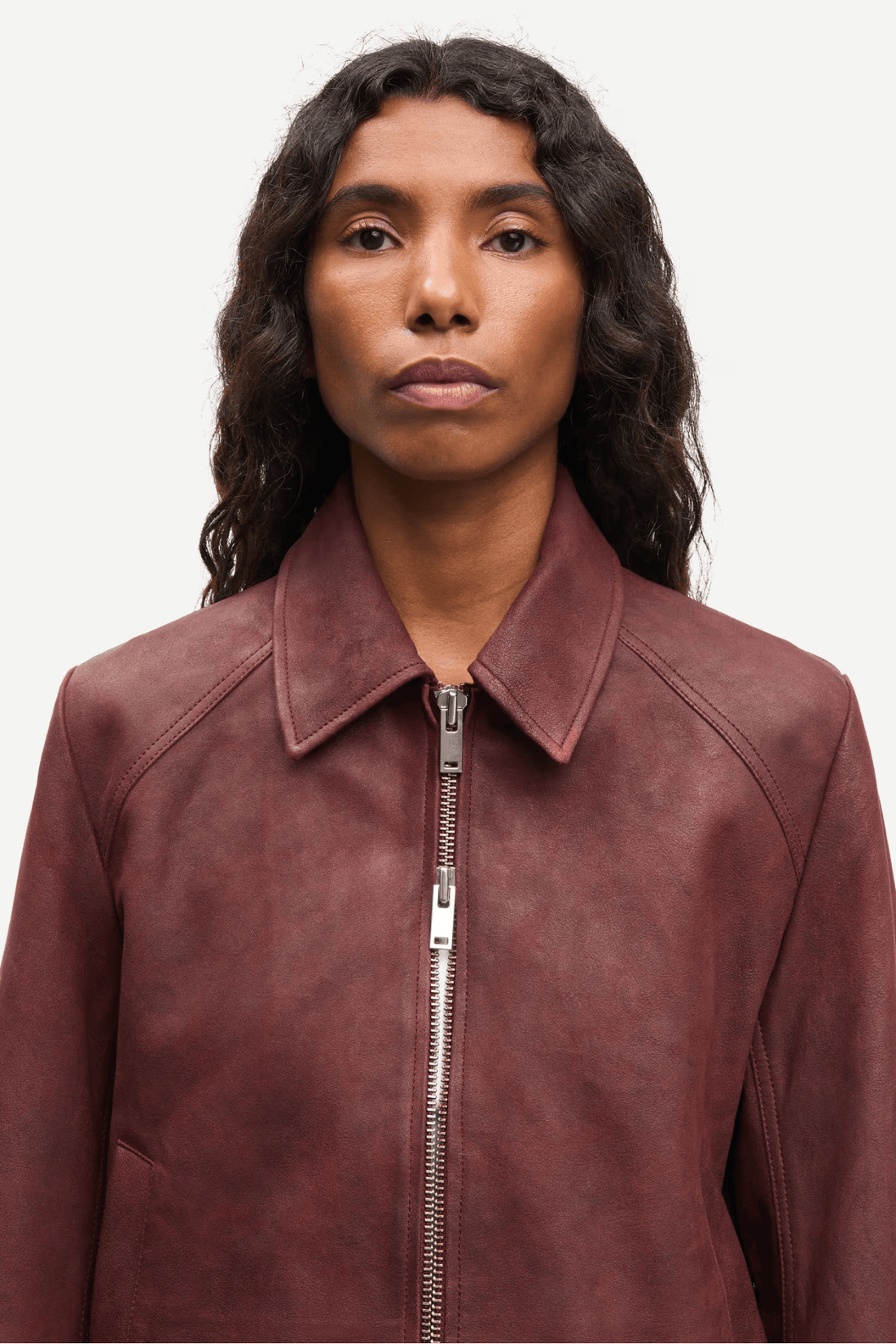 Samsøe Samsøe Sashiva Leather Jacket Fudge