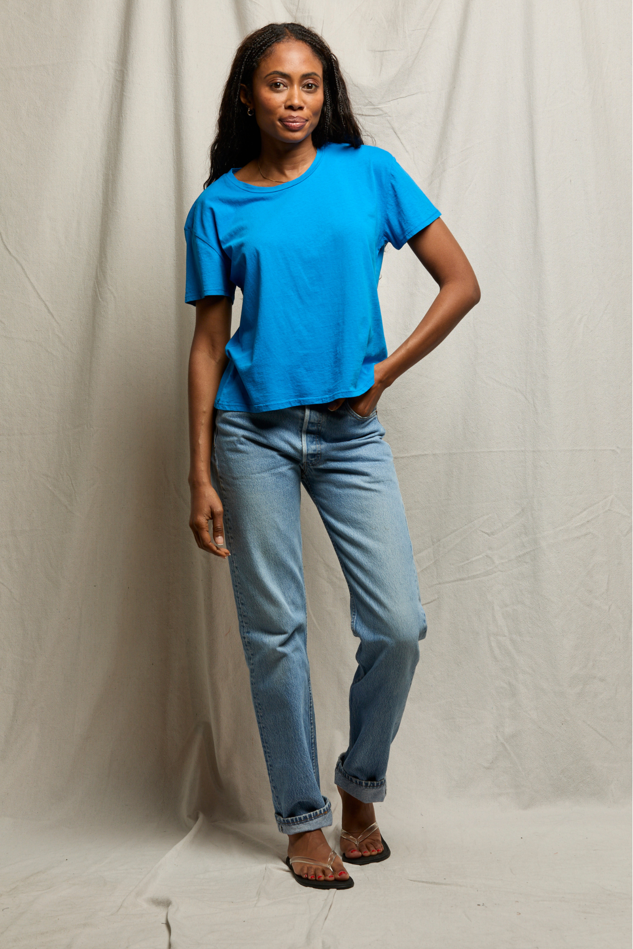 Harley Boxy Crew Tee Cobalt