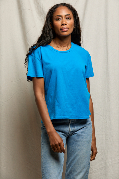 Harley Boxy Crew Tee Cobalt
