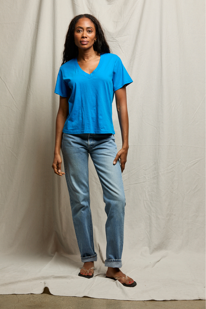 Hendrix V-Neck Tee Cobalt