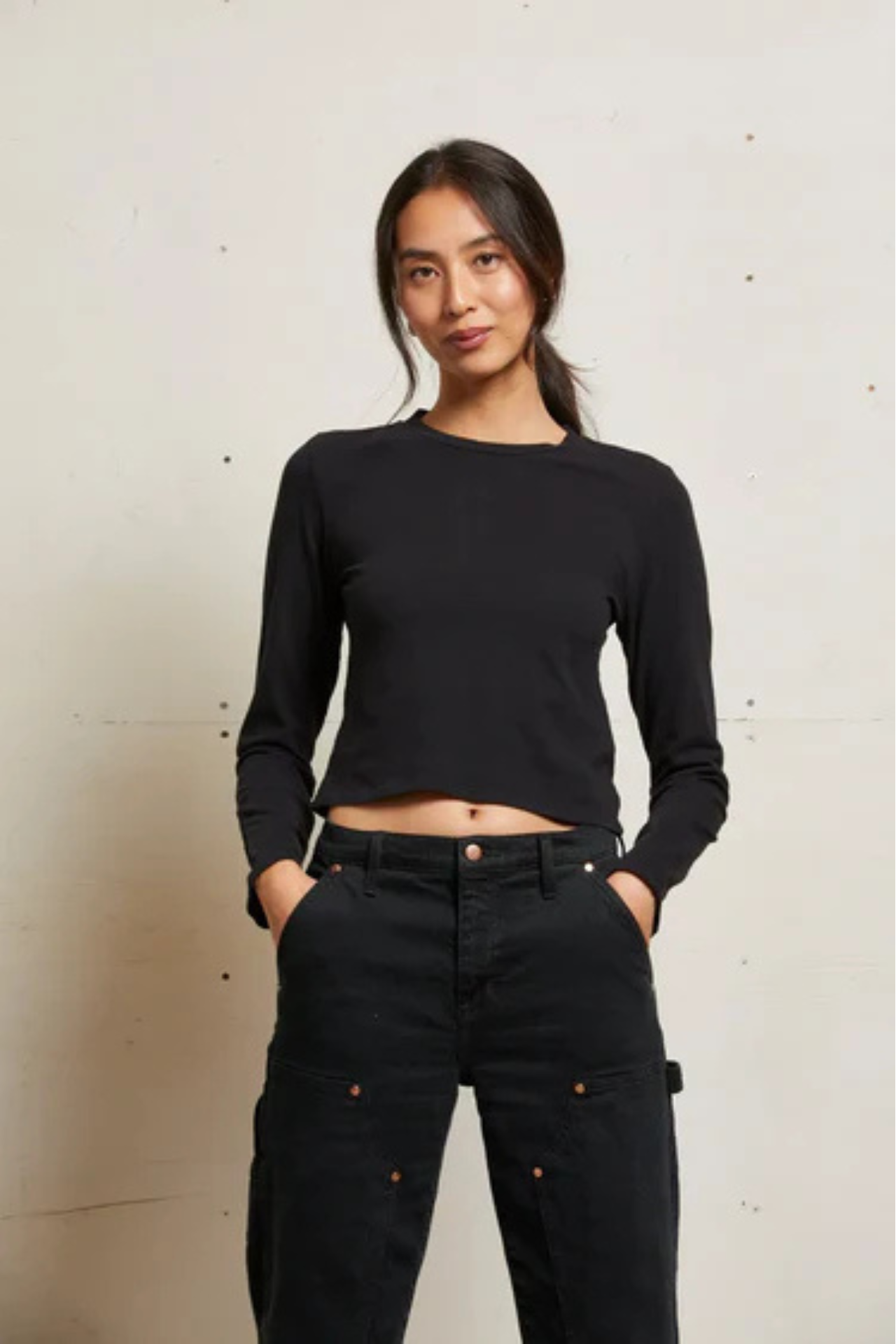 Jamie Recycled Cotton Long Sleeve True Black