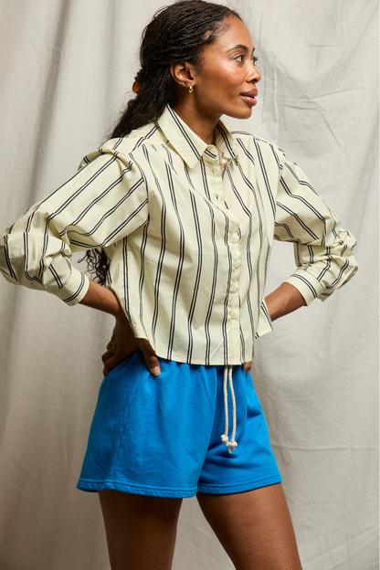 Naomi Cotton Shirt Navy Stripe