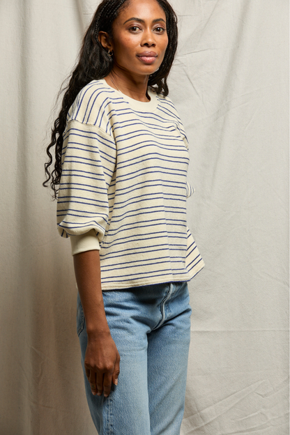 Roxy Bubble Sleeve Sweatshirt Cobalt stripe