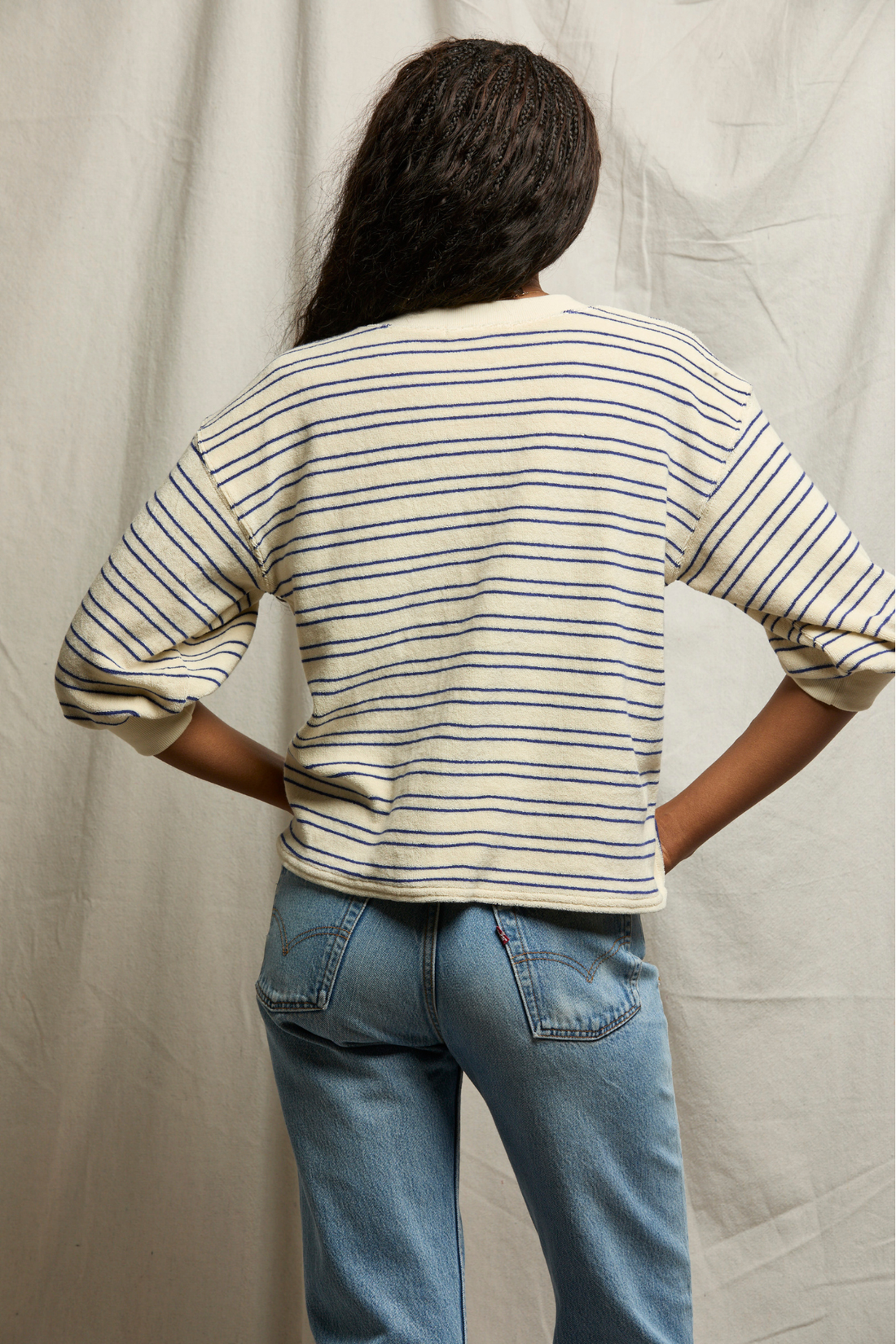 Roxy Bubble Sleeve Sweatshirt Cobalt stripe