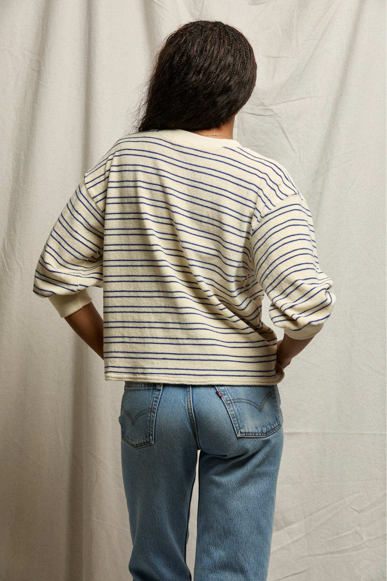 Roxy Bubble Sleeve Sweatshirt Cobalt stripe