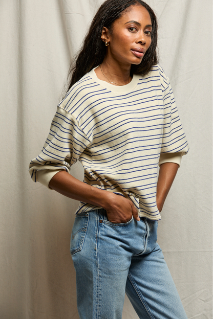 Roxy Bubble Sleeve Sweatshirt Cobalt stripe