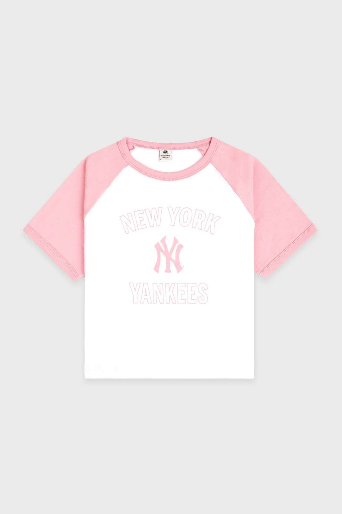 Sporty &amp; Rich Yankees Arch Baby Baseball Tee White/Candy