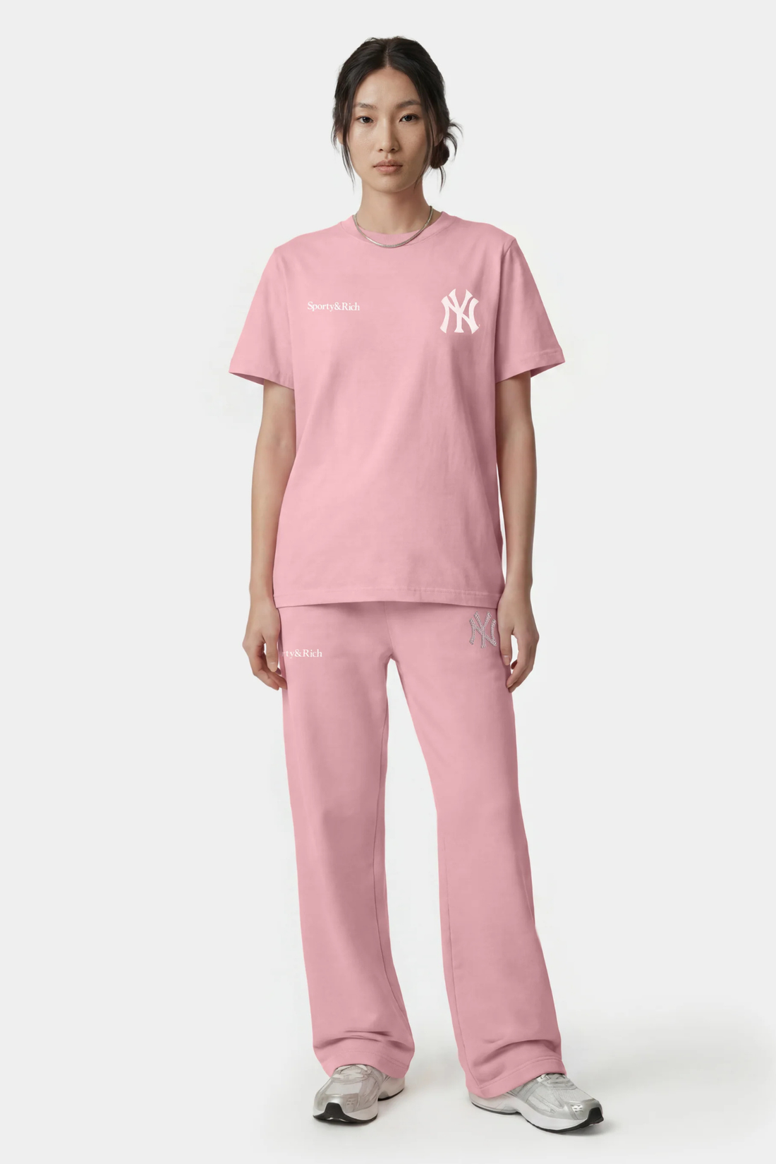 Sporty &amp; Rich Yankees Arch Tshirt Candy/White
