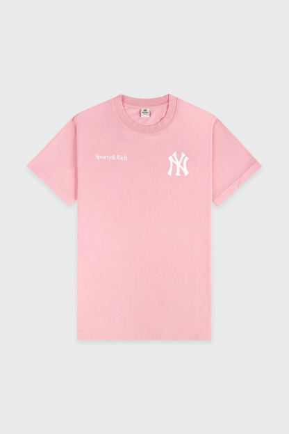 Sporty &amp; Rich Yankees Arch Tshirt Candy/White