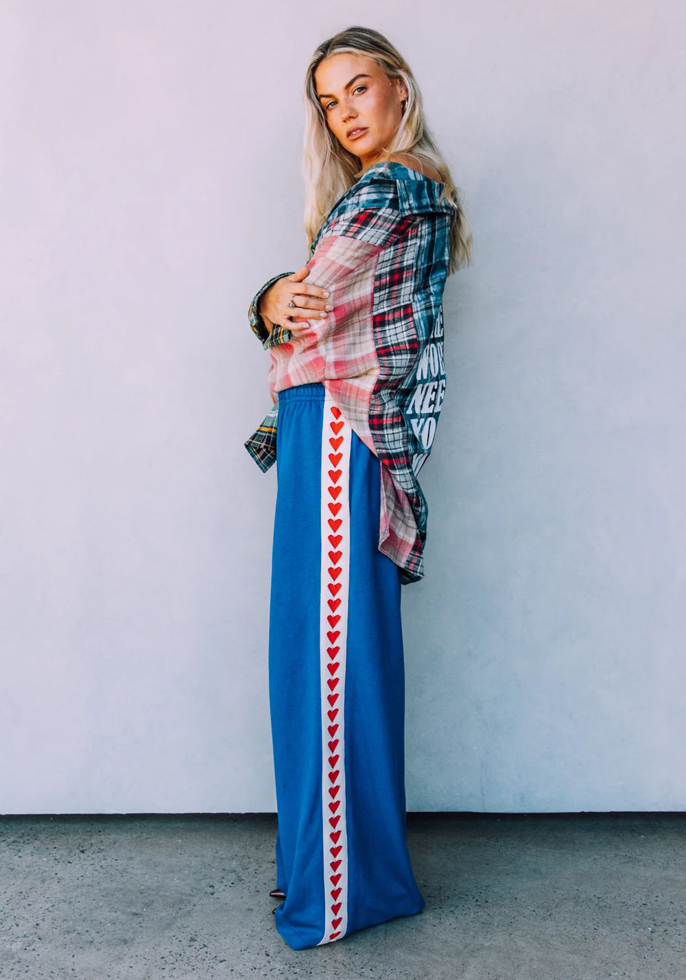 RAVING HEARTS PANTS - BLUE