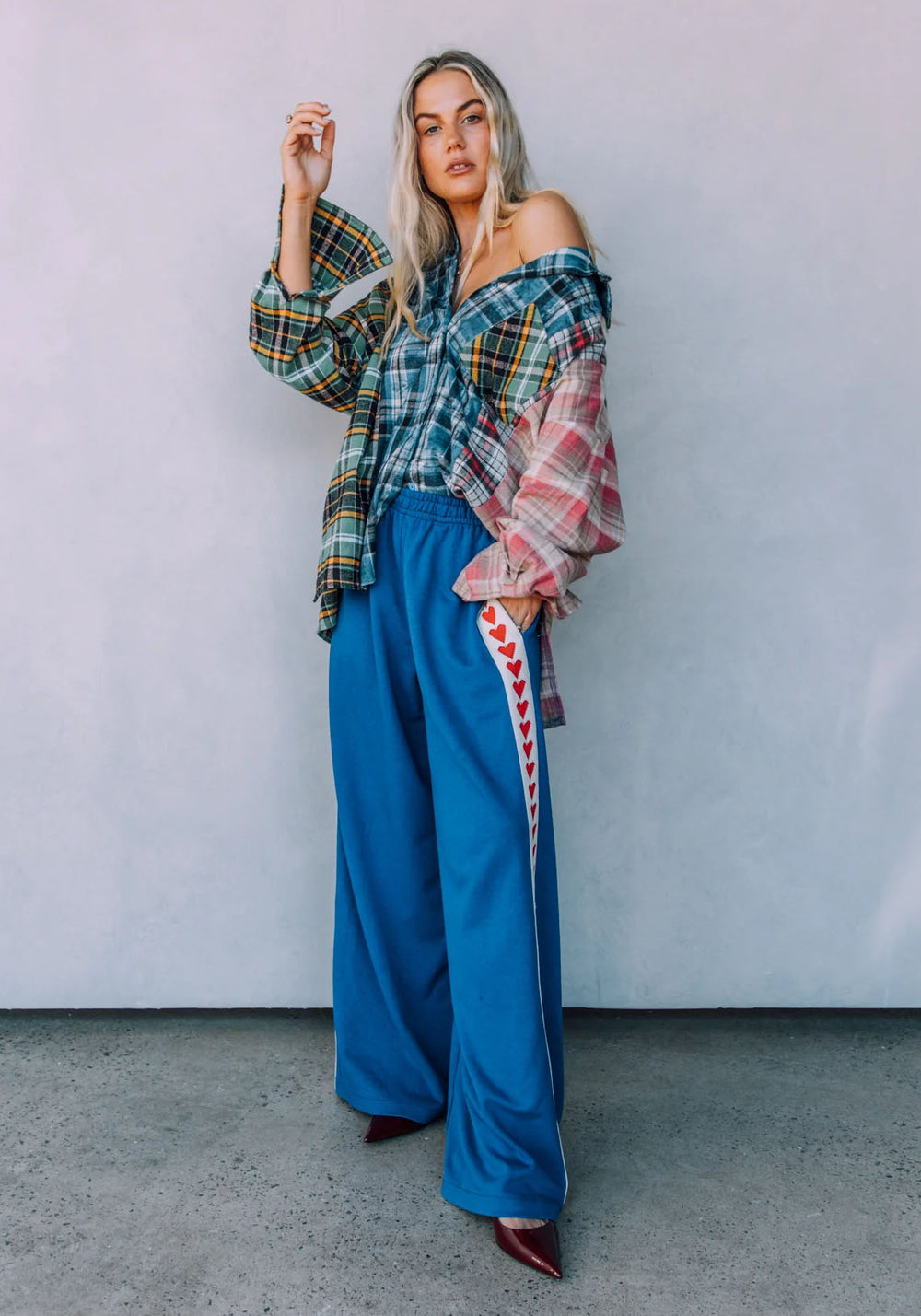 RAVING HEARTS PANTS - BLUE