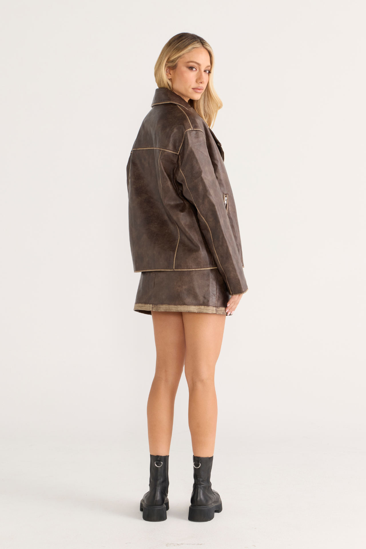 Samantha Biker Jacket Coffee