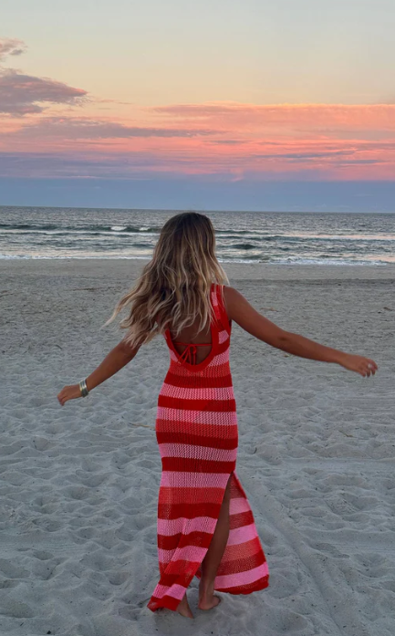 Holly Rose Dress Ruby Stripe