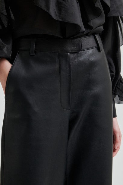 Aluna Bonded Leather Trousers Black