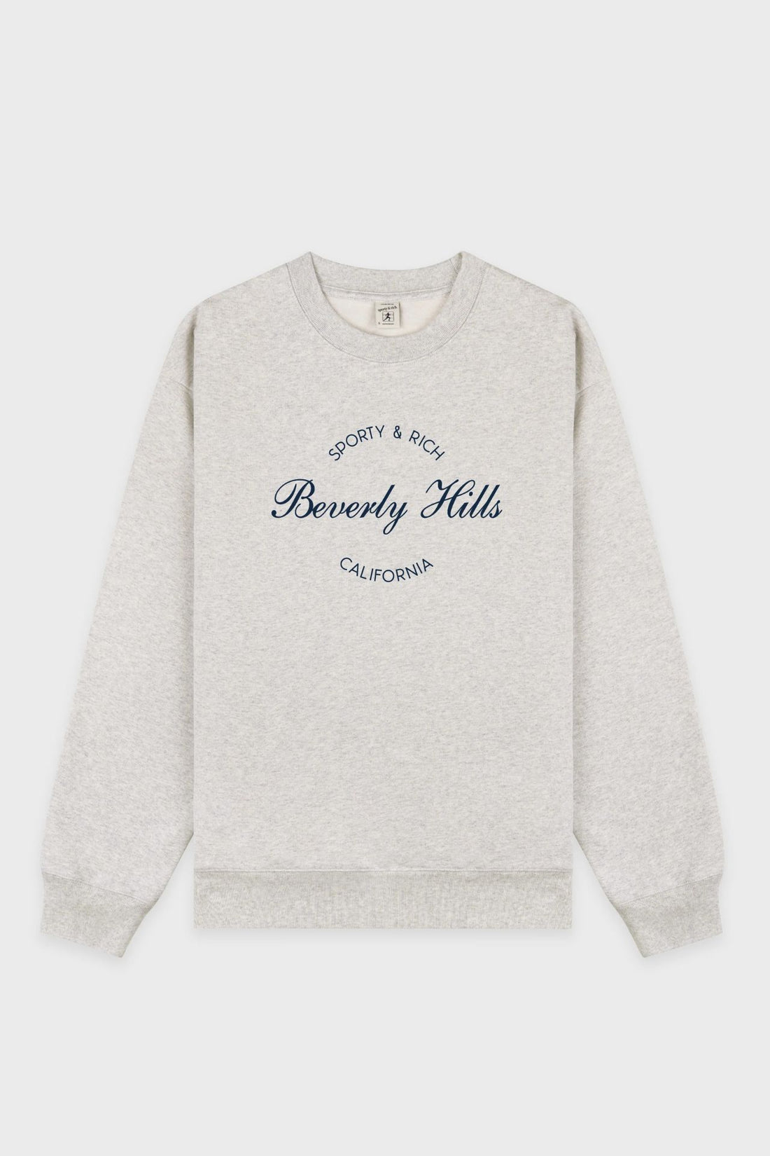 Sporty &amp; Rich Beverly Script Crewneck Heather Grey