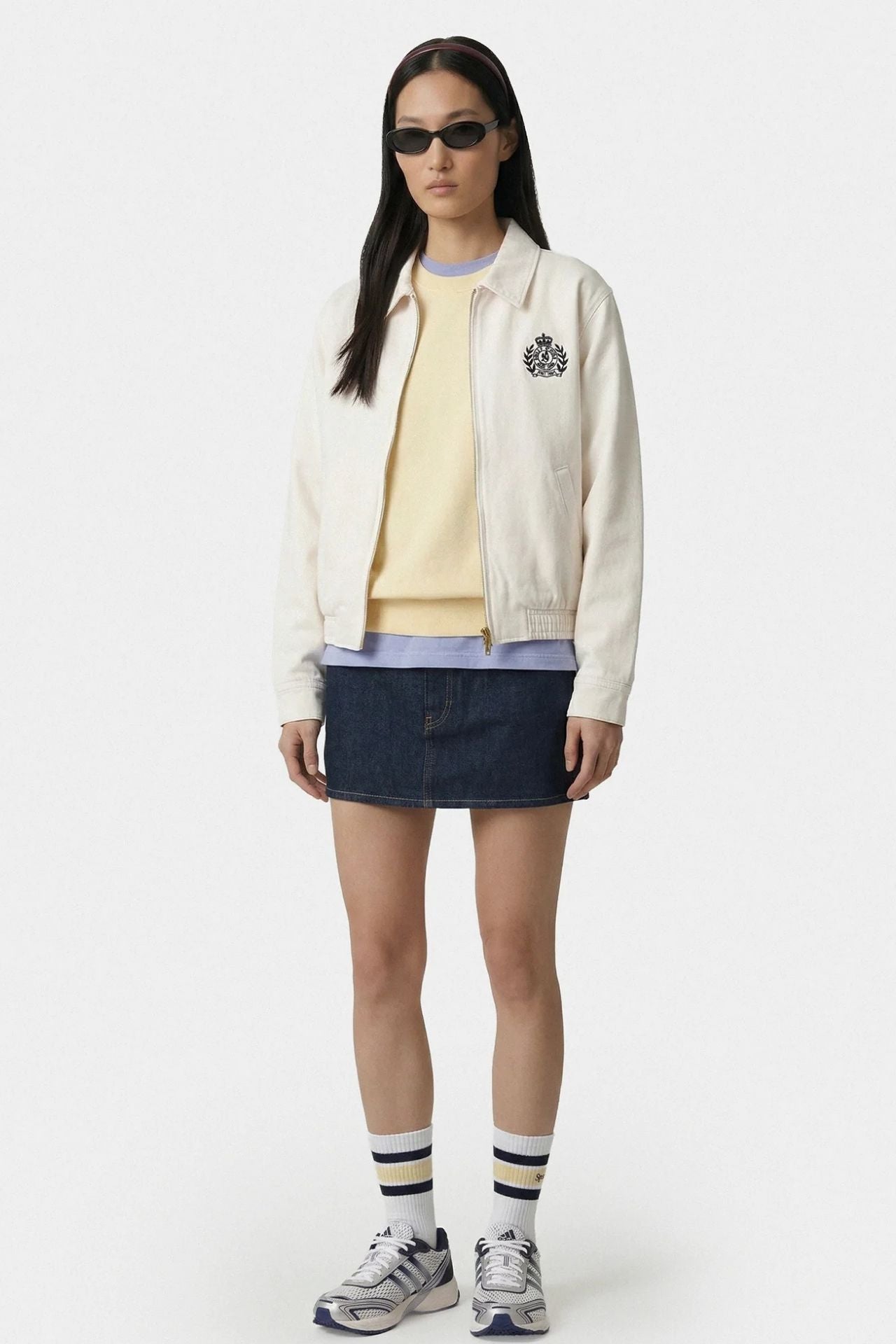 Sporty & Rich NY Crest Prep Jacket Ecru