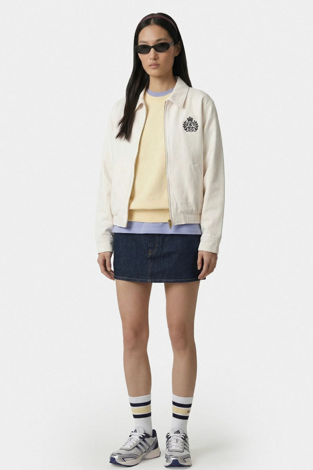 Sporty &amp; Rich NY Crest Prep Jacket Ecru