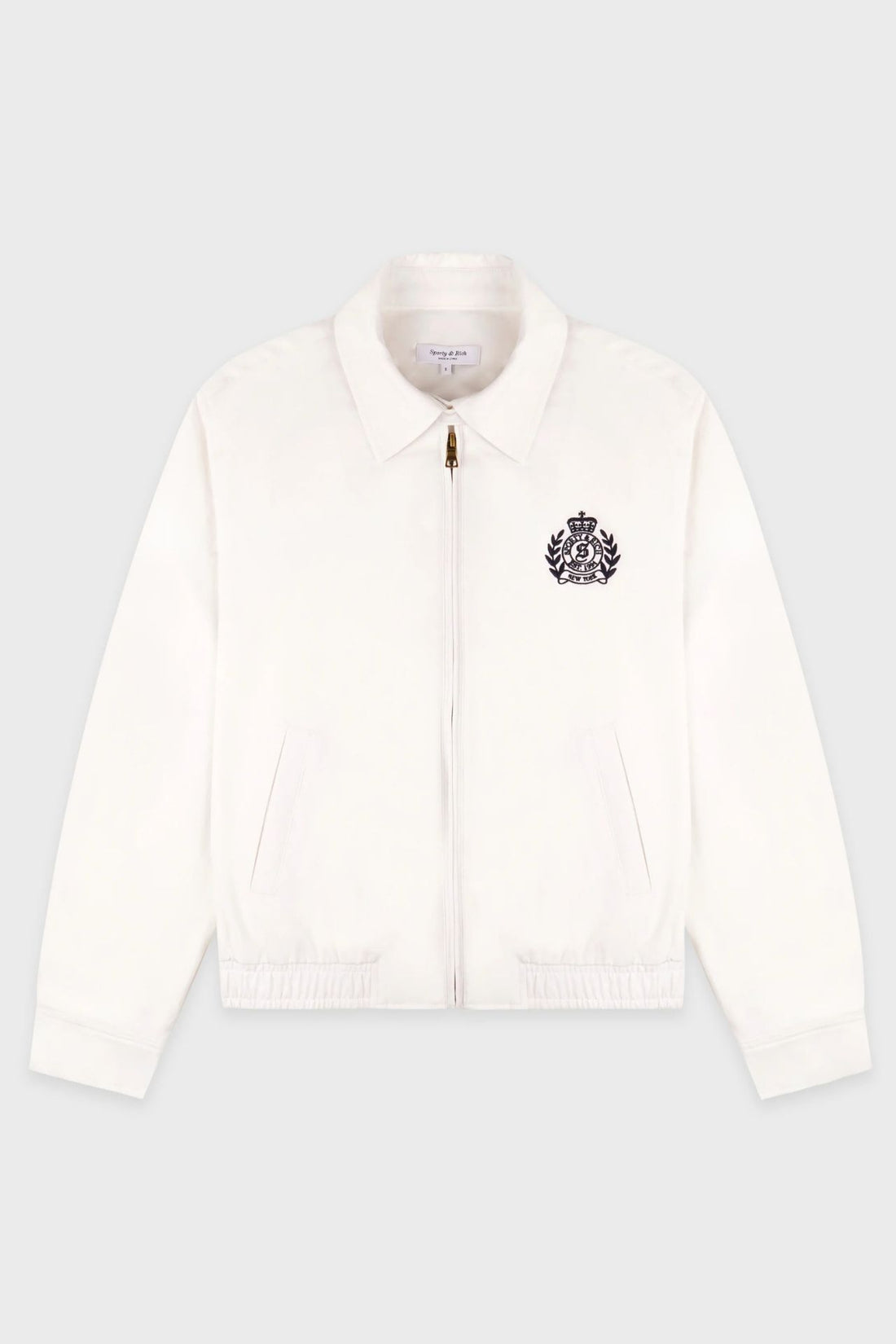 Sporty &amp; Rich NY Crest Prep Jacket Ecru