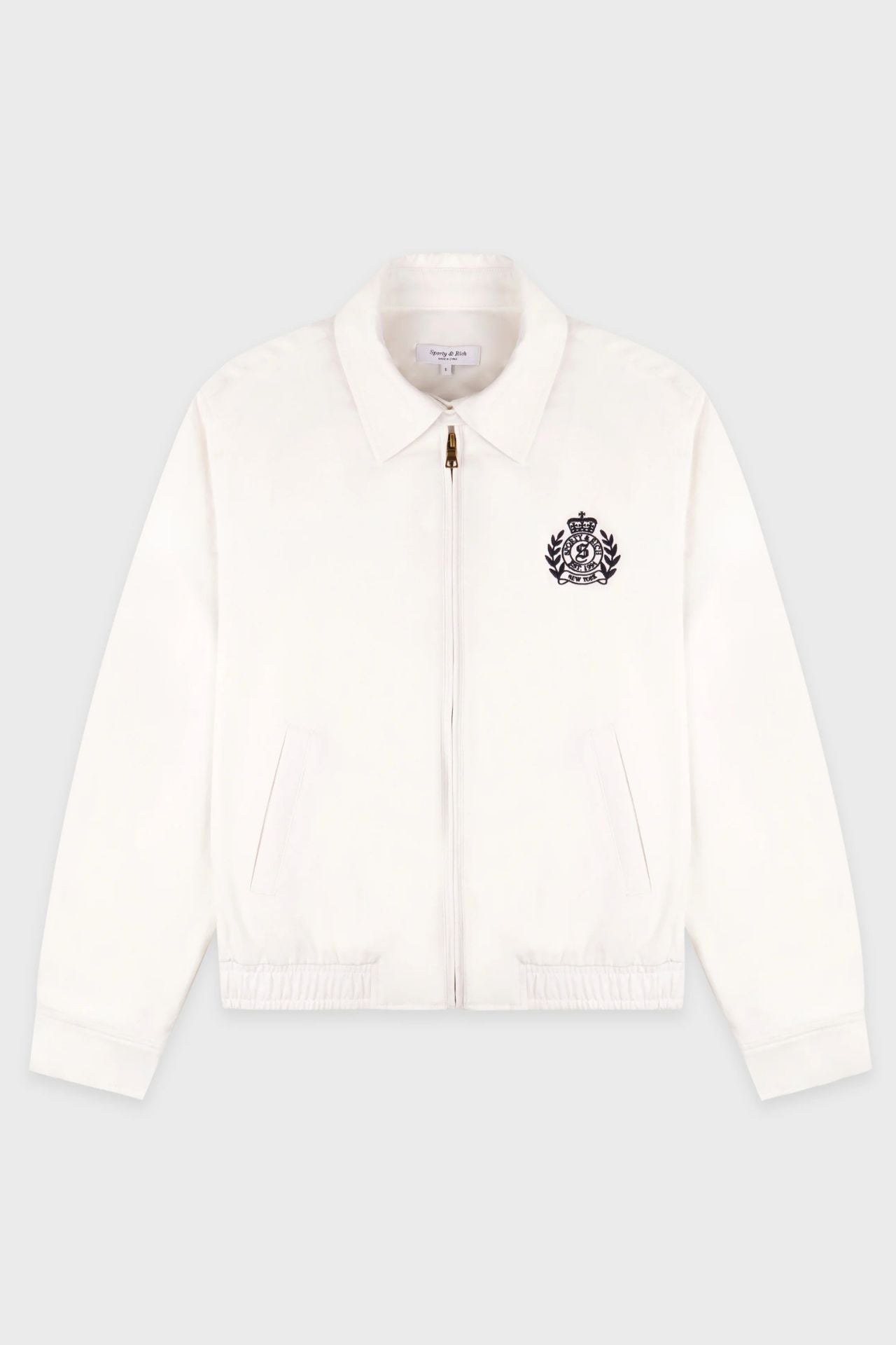 Sporty &amp; Rich NY Crest Prep Jacket Ecru