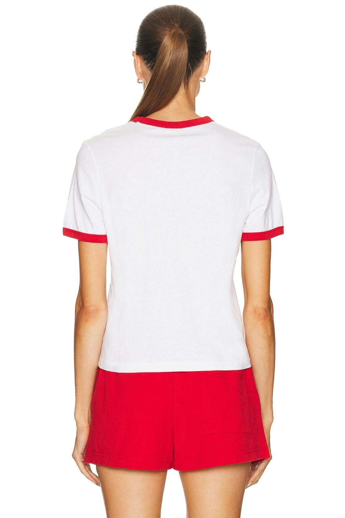 Sporty &amp; Rich California Emblem Soft Ringer Tee White Ruby