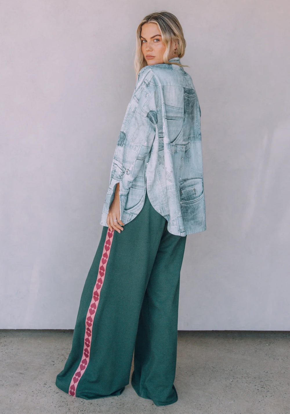 RAVING HEARTS PANTS - GREEN