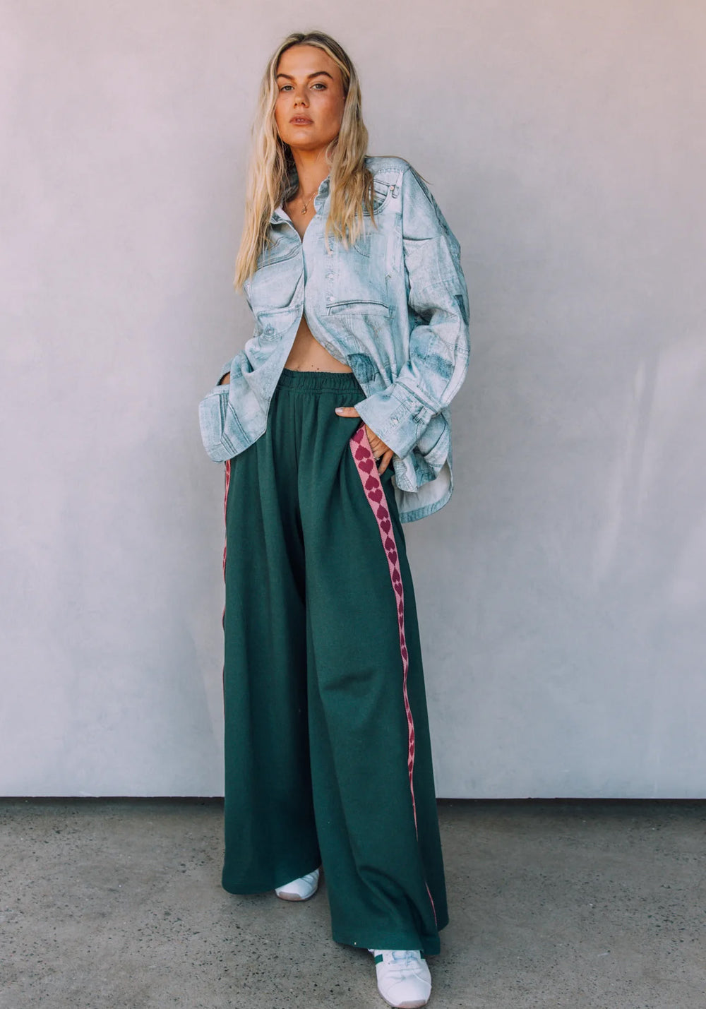 RAVING HEARTS PANTS - GREEN