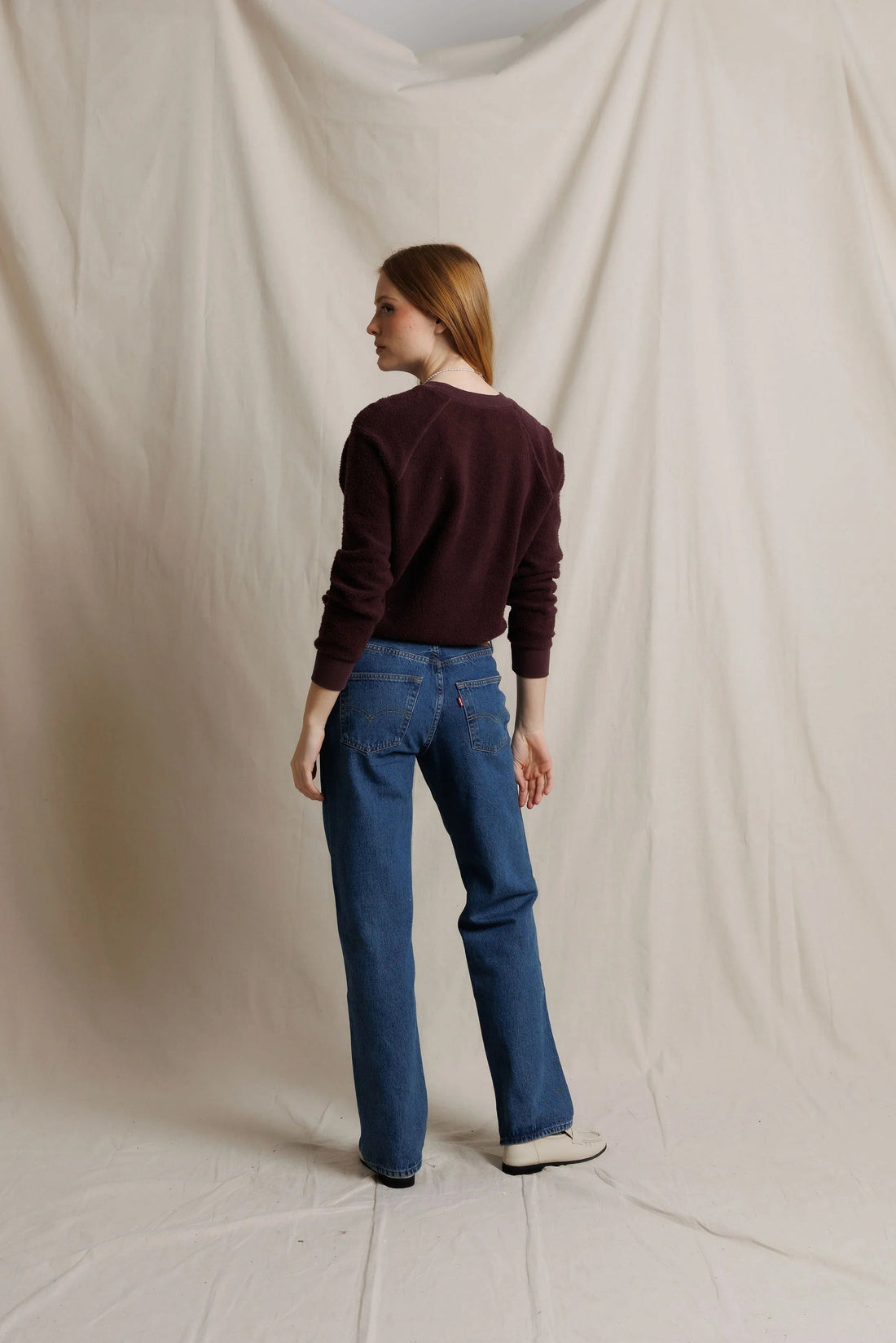Perfectwhitetee Ziggy Reverse Fleece Crewneck Sweatshirt Cherry Lacquer